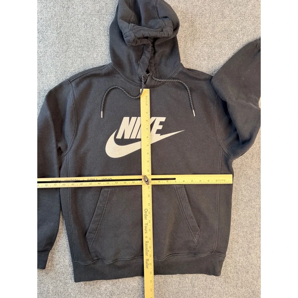 Nike Mens Size M Black Cotton Fleece Graphic Logo‎ Pullover Hoodie Sweatshirt